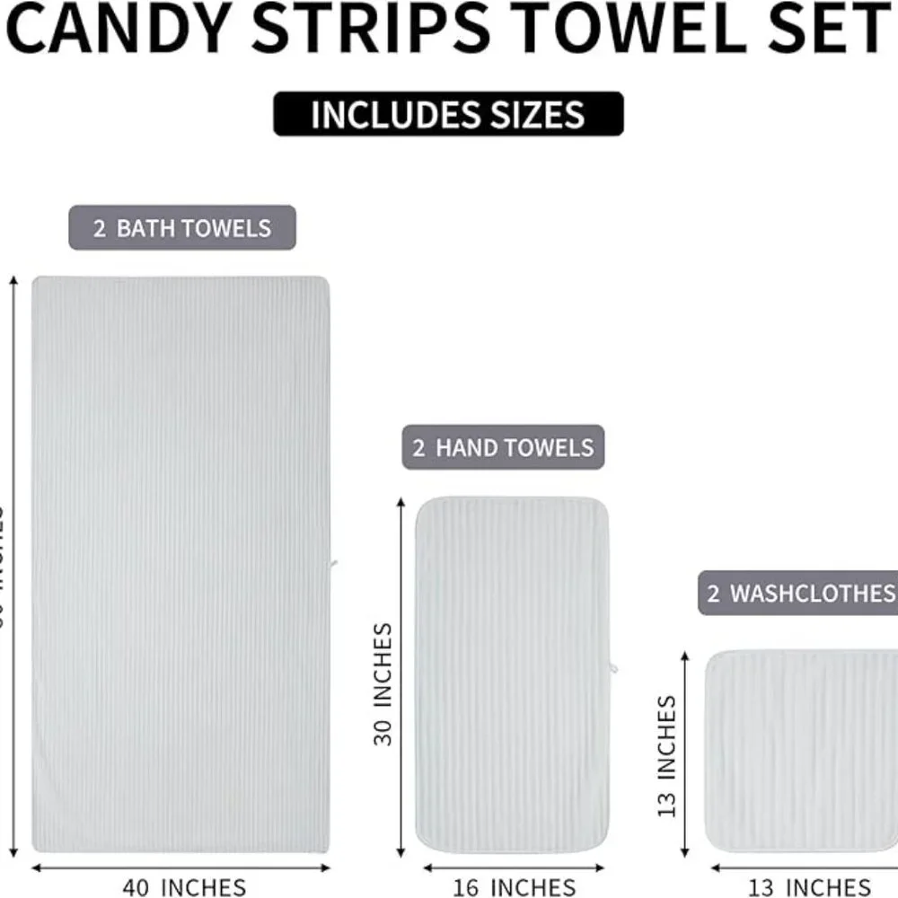 NALIVO 6-Piece Towel Set | NWT | Oversized Bath Sheets | Classic White